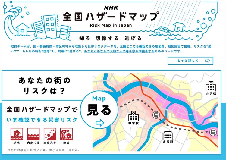 NHKハザードマップサイトトップ画像